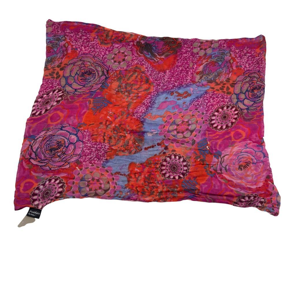 Feathers by Tolani Boho Viscose Silk Blend Embroidered Floral Infinity Scarf